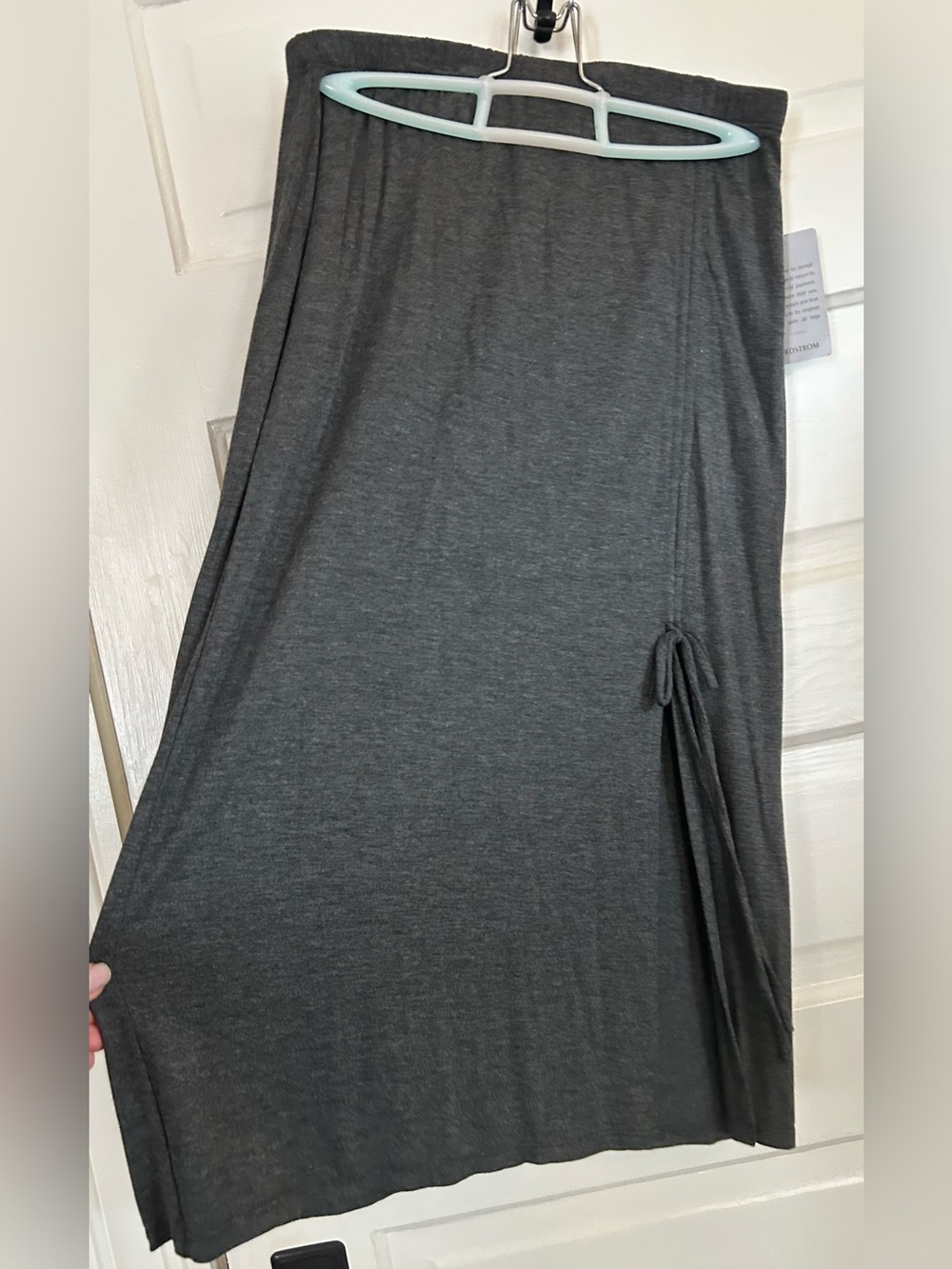 Velvet Torch Dark Charcoal Knit Midi Skirt
